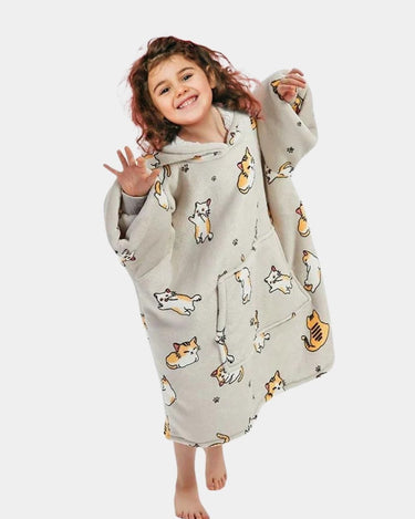 Sweat Plaid Femme Sweat Pyjama Plaid À Capuche Femme Cat / Enfant (109cm)