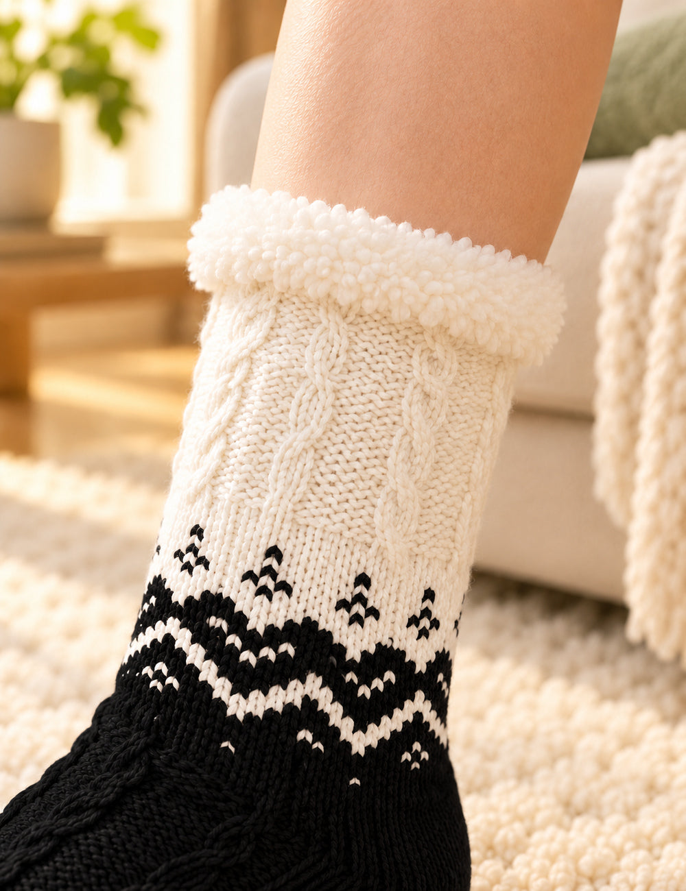 chaussettes noir : 05 revers fourre