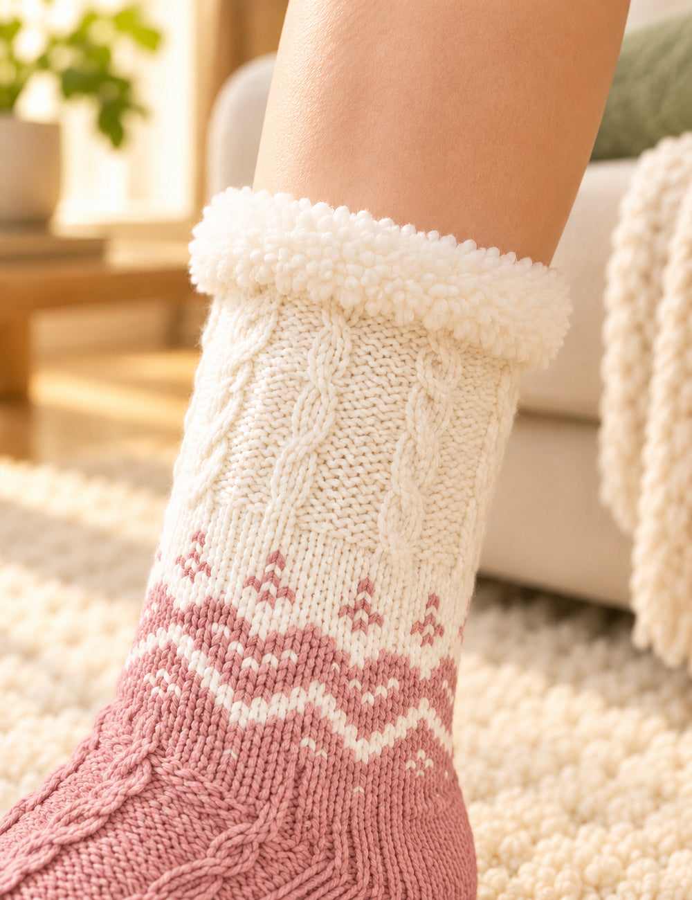 chaussettes rose : 05 revers fourre
