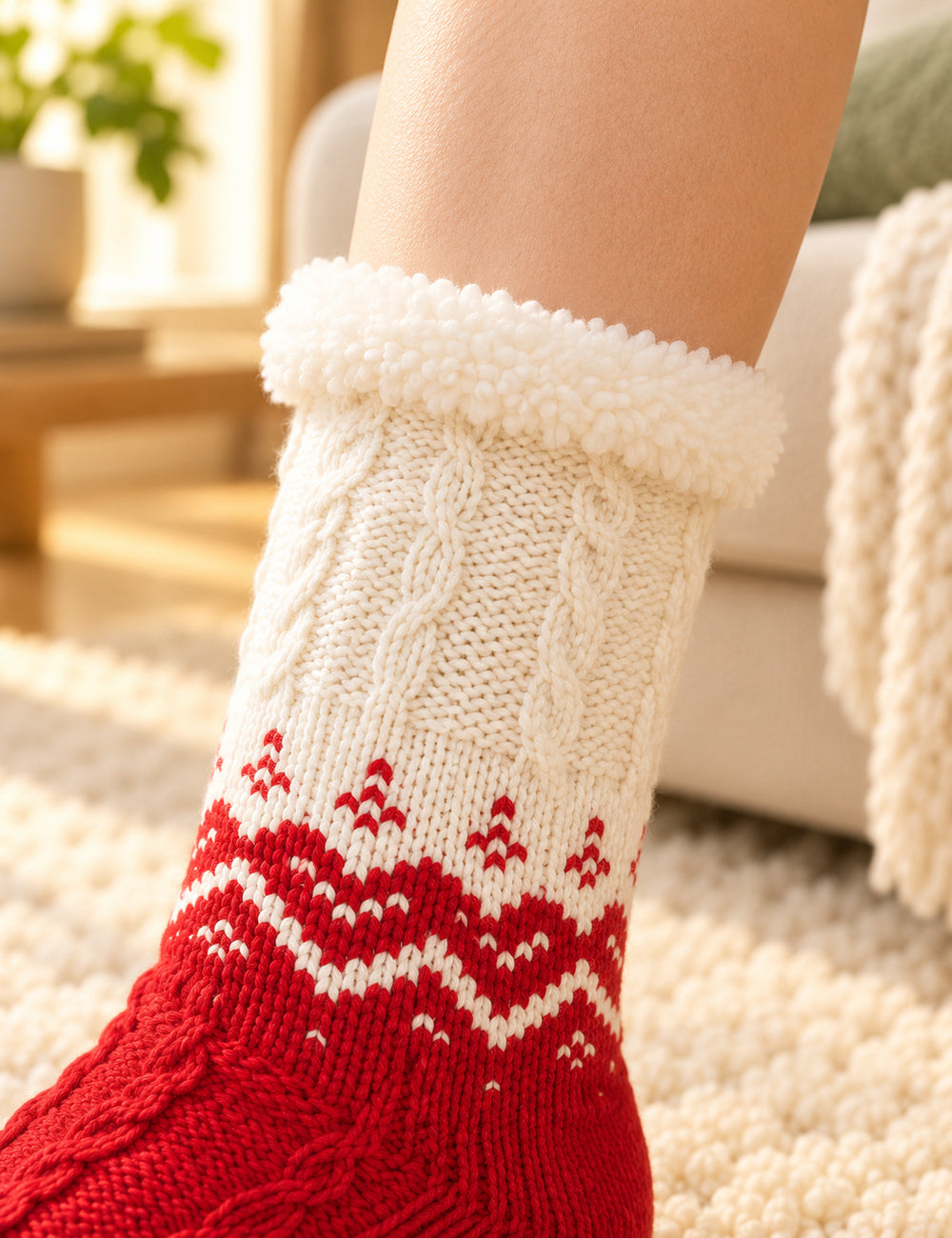 chaussettes rouge : 05 revers fourre
