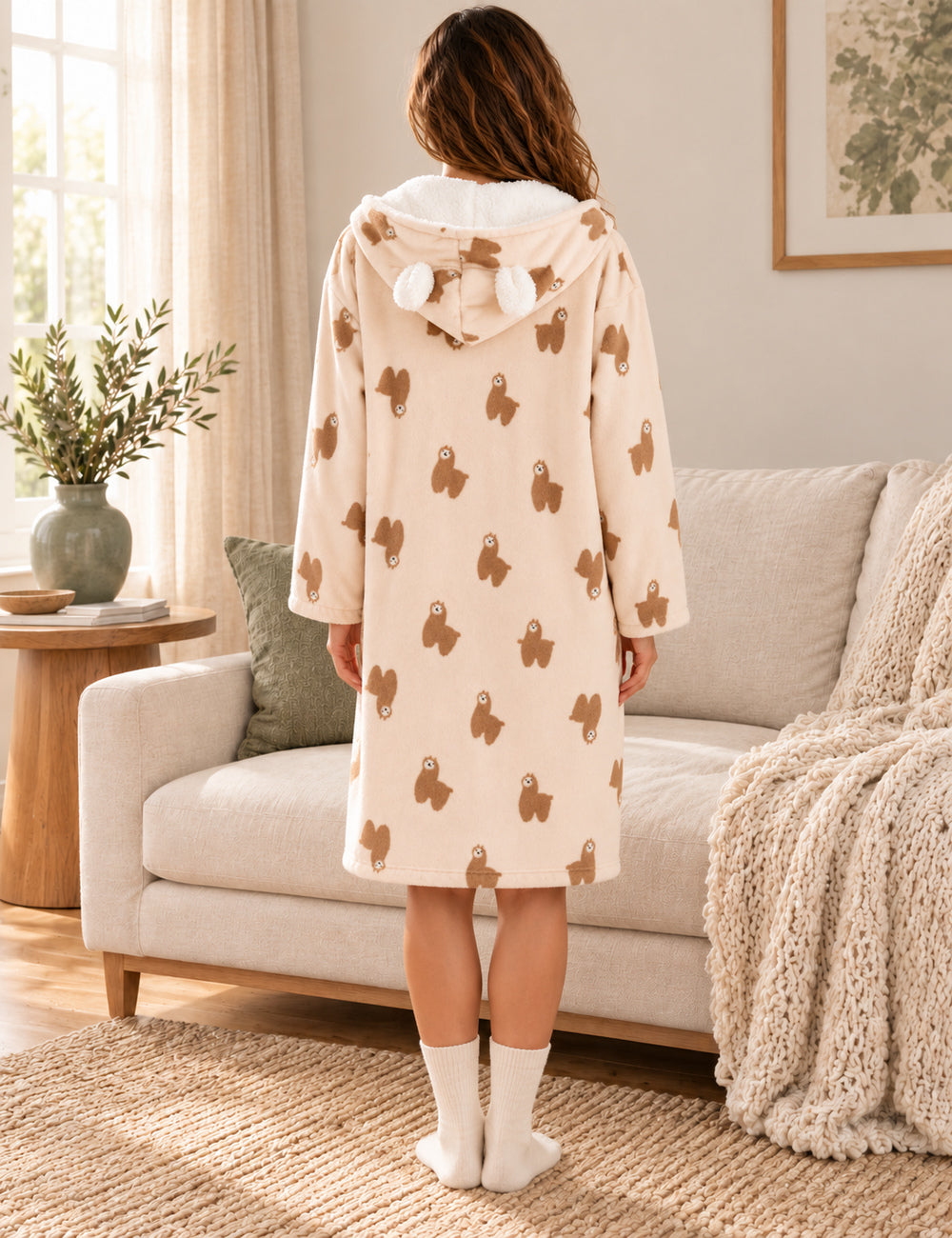 chemise nuit : 02 dos capuche