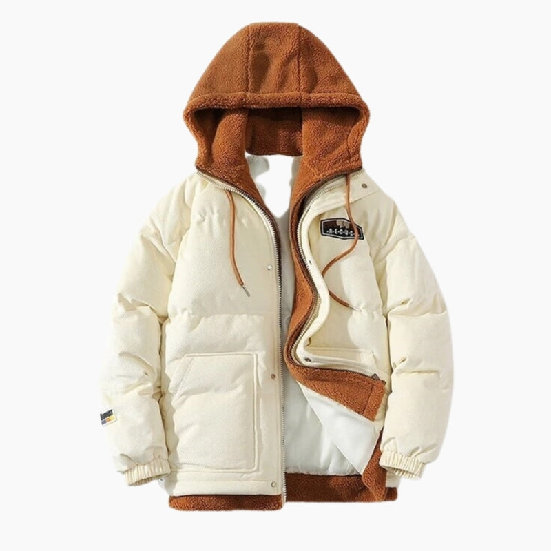 Veste capuche fourrure homme