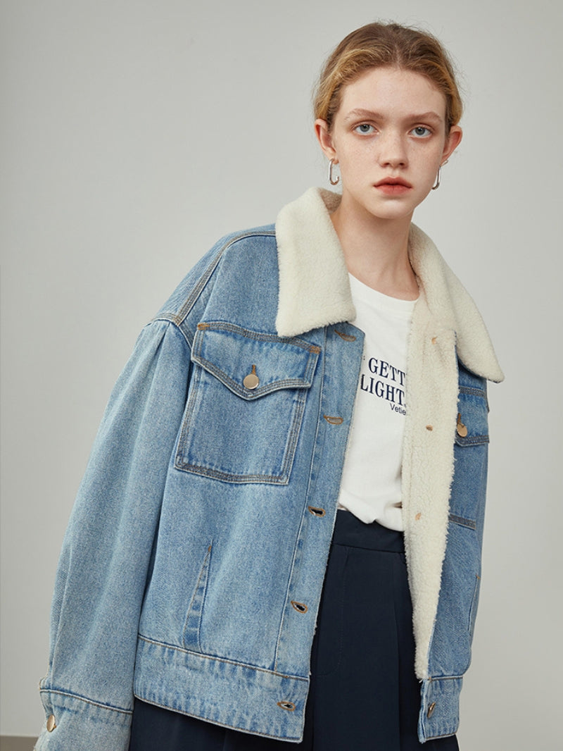 Veste en jean molletonné