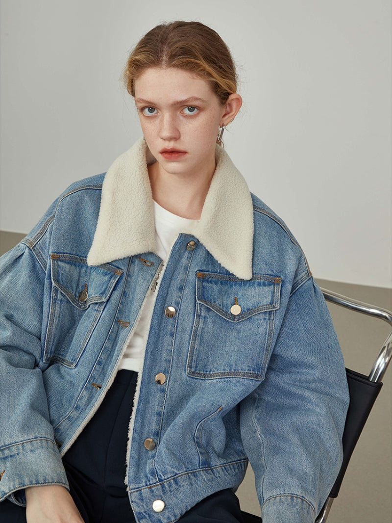 Veste en jean molletonné