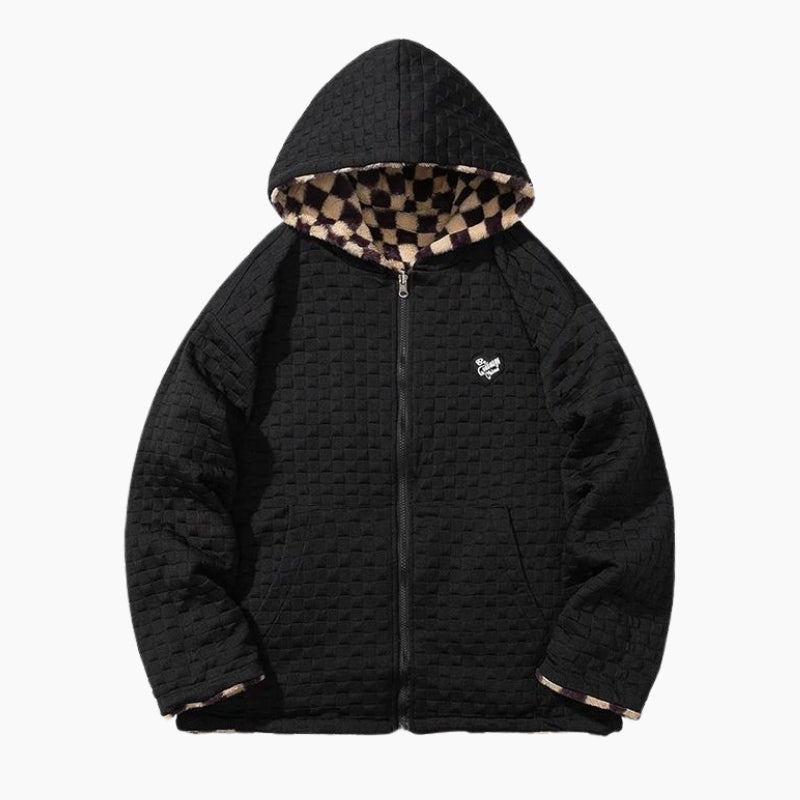 Veste polaire carreaux homme