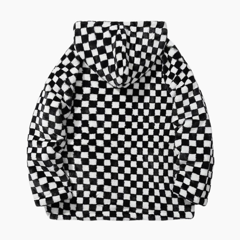 Veste polaire carreaux homme
