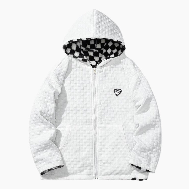 Veste polaire carreaux homme